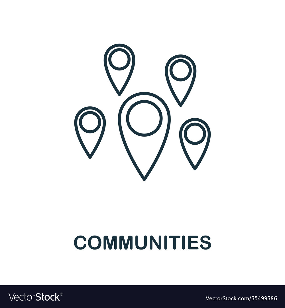 Communities outline icon thin line style from