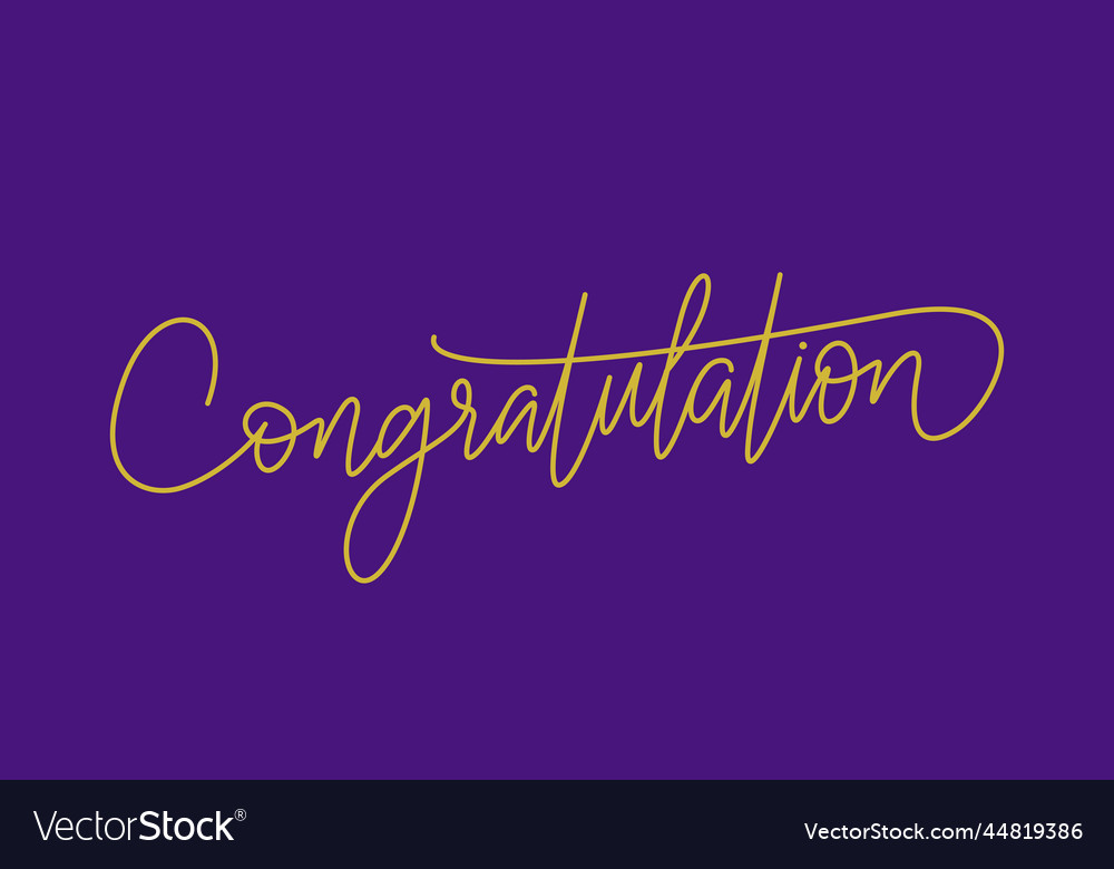 Congratulation word lettering design vector image Congratulation word lettering design