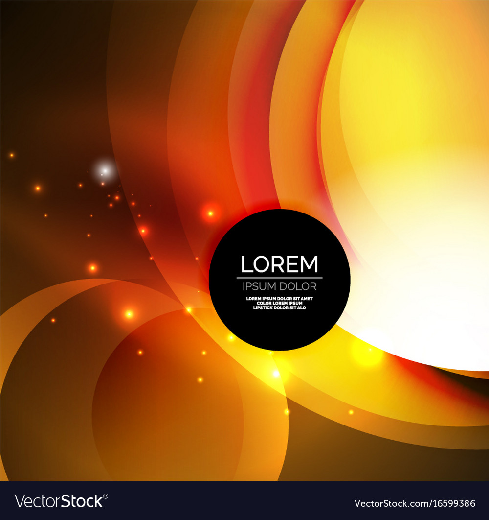 Digital glowing waves and circles Royalty Free Vector Image