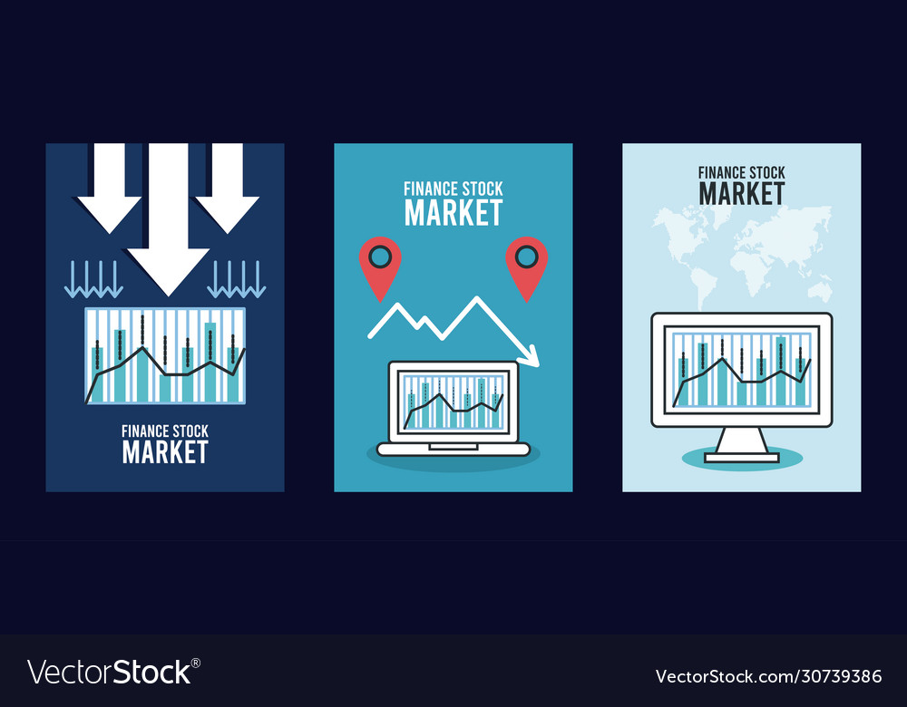 Economic recession infographic with laptop Vector Image