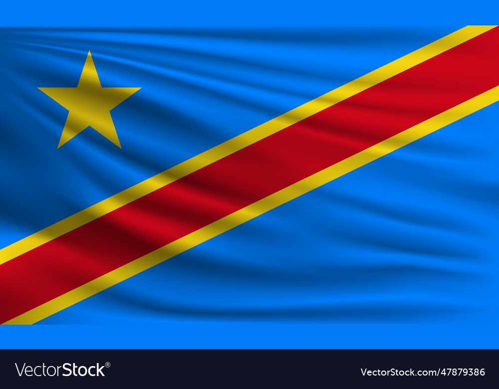 Flag of dr congo Royalty Free Vector Image - VectorStock