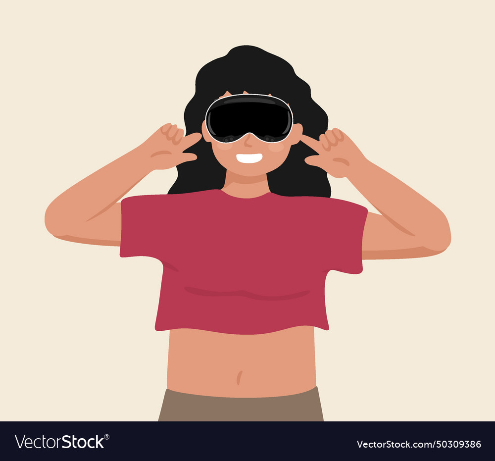 Girl with spatial computing device