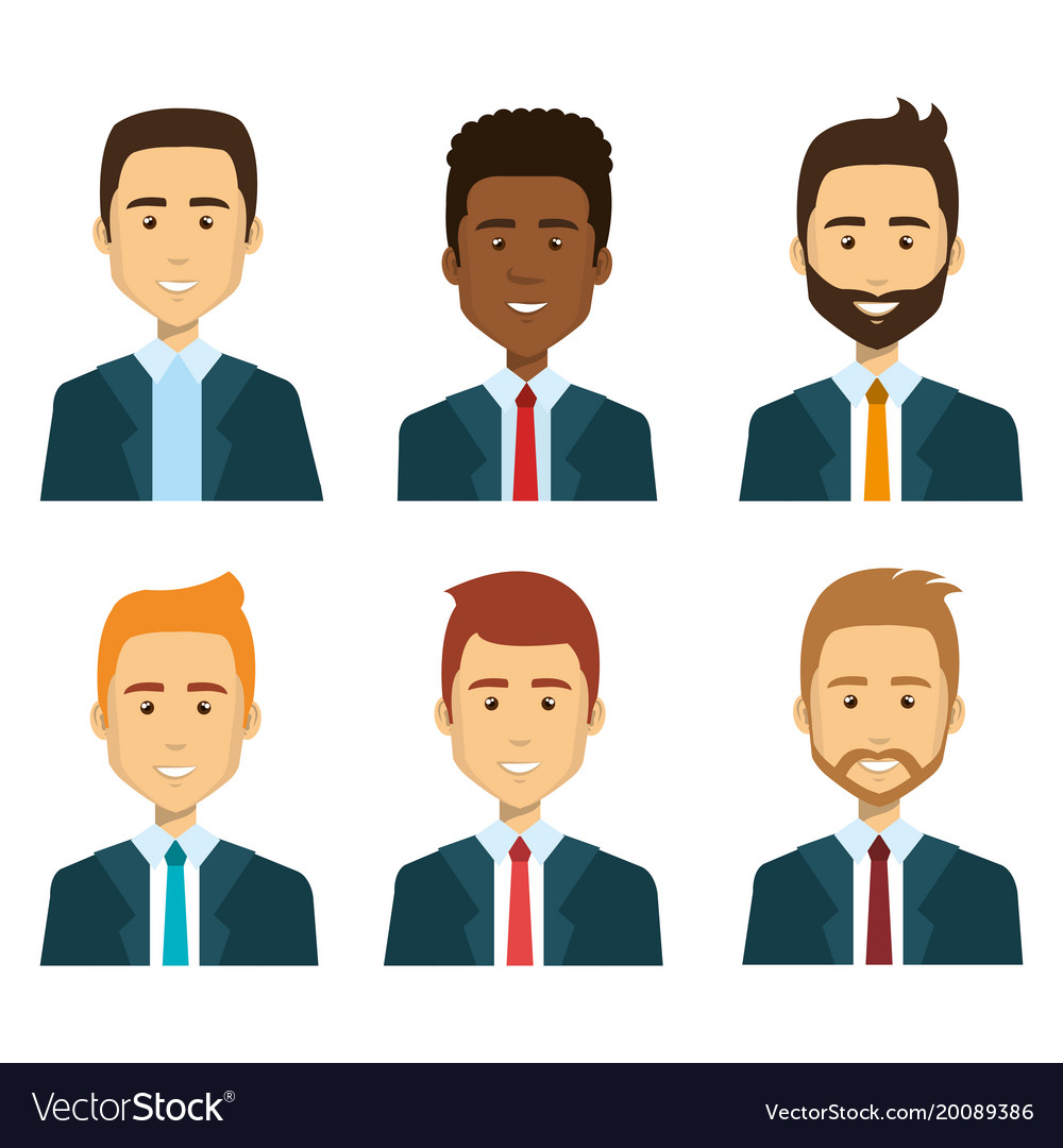 Group of businessman teamwork Royalty Free Vector Image