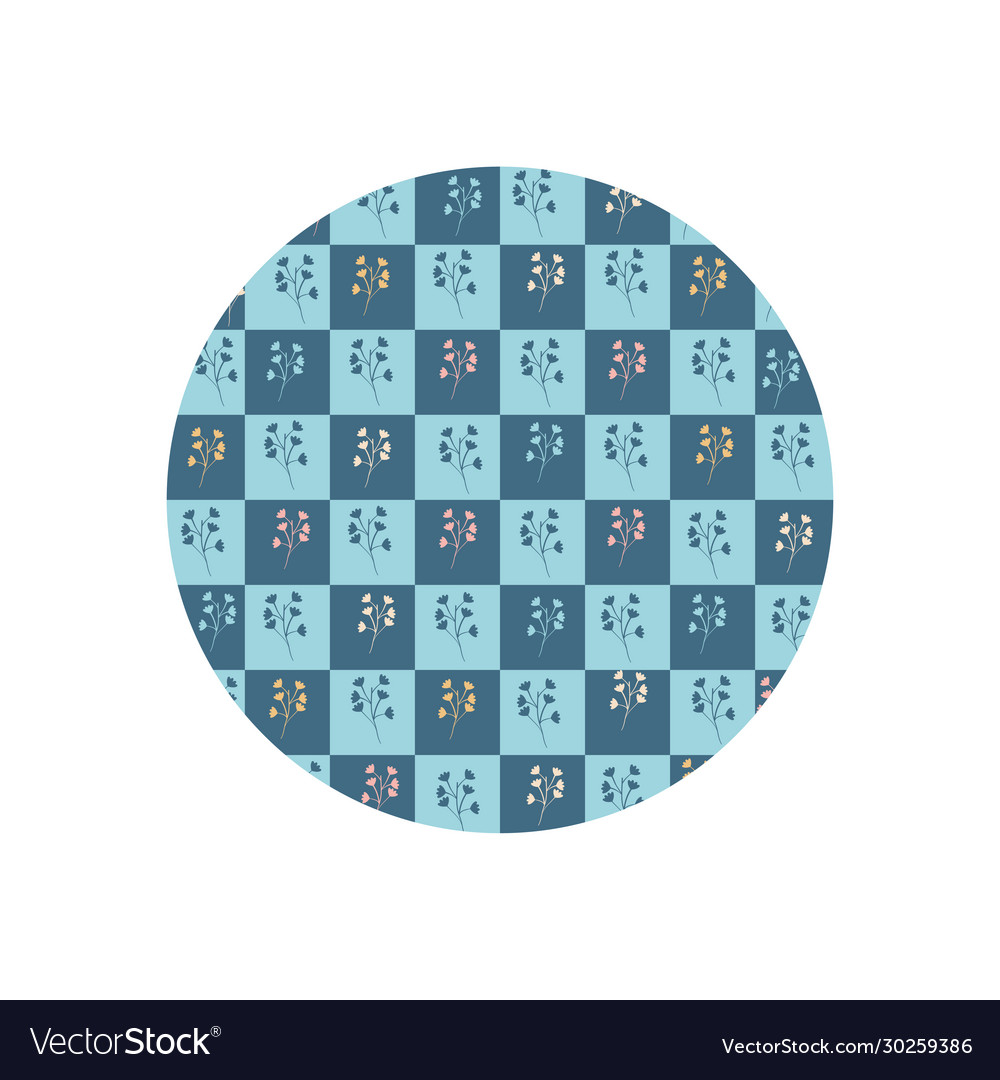 Isolated leaves inside squares flat block style
