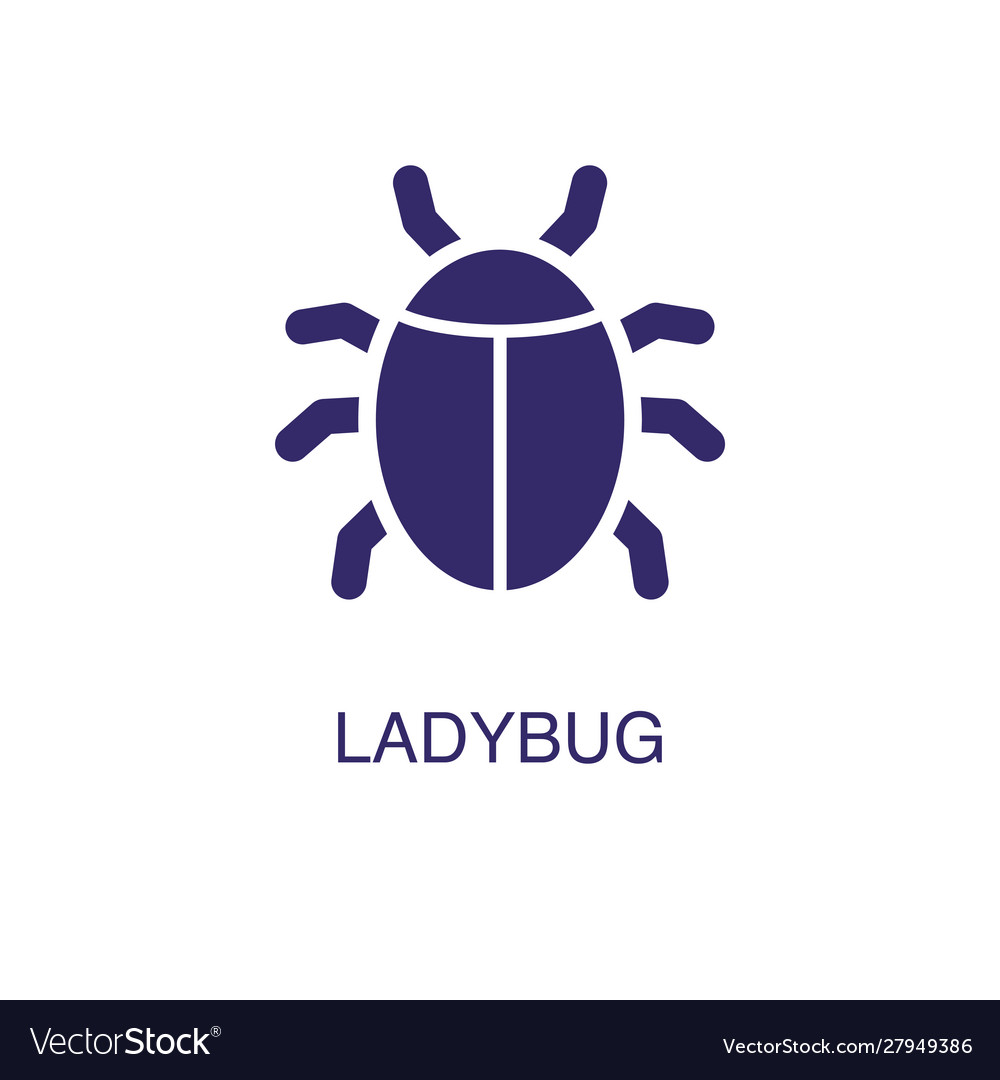 Ladybug element in flat simple style on white