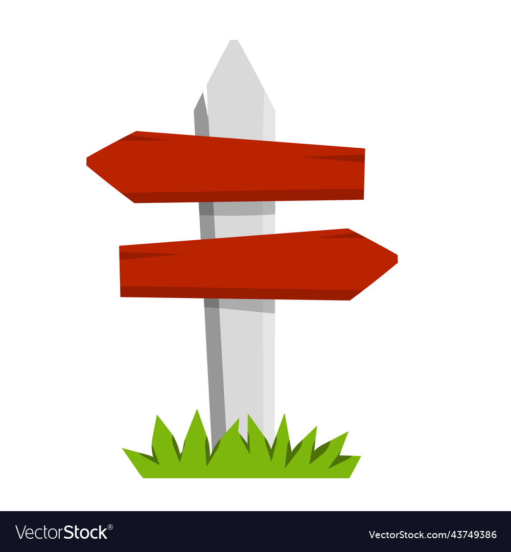 Path pointer with red plate route information vector image Path pointer with red plate route information