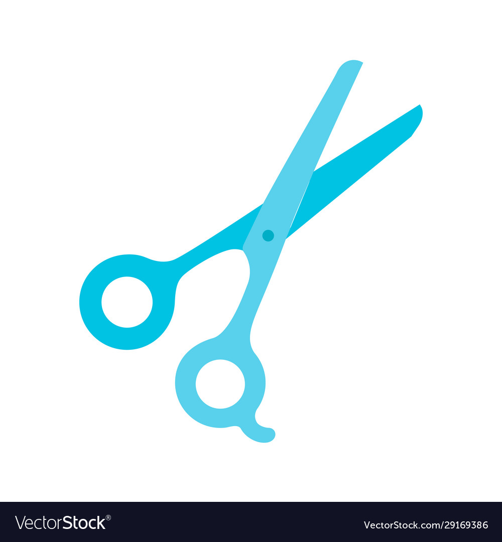 Scissors flat design long shadow color icon vector image Scissors flat design long shadow color icon