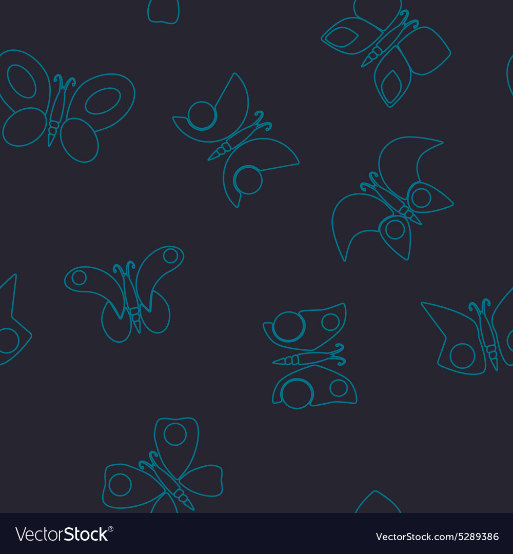 Seamless background with different butterflies