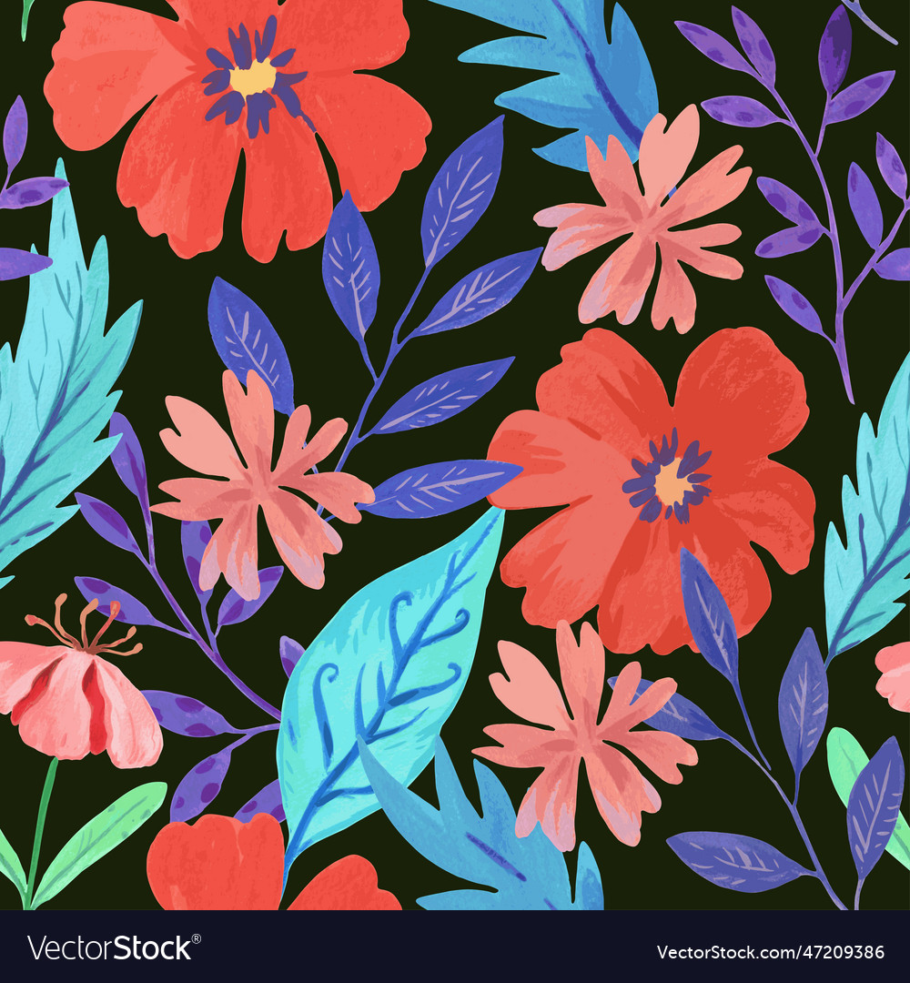 Seamless pattern with abstract red colorful