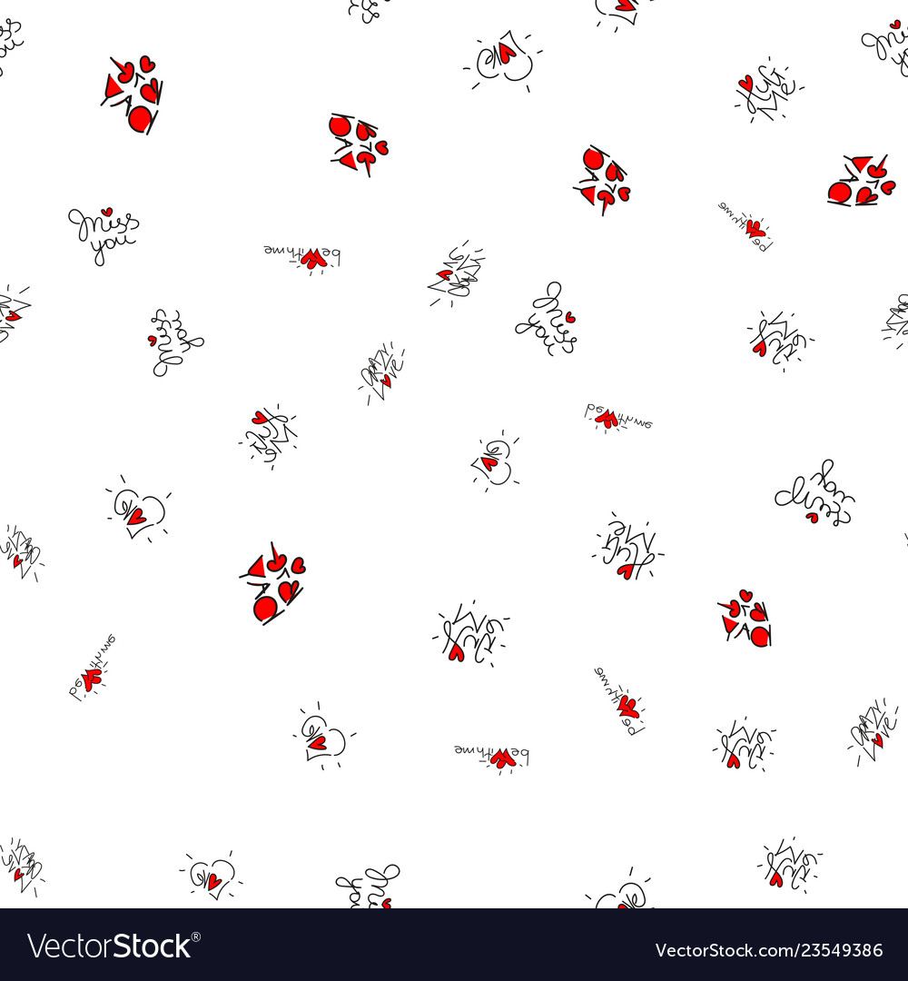 Seamless pattern with colorful heart vector image Seamless pattern with colorful heart