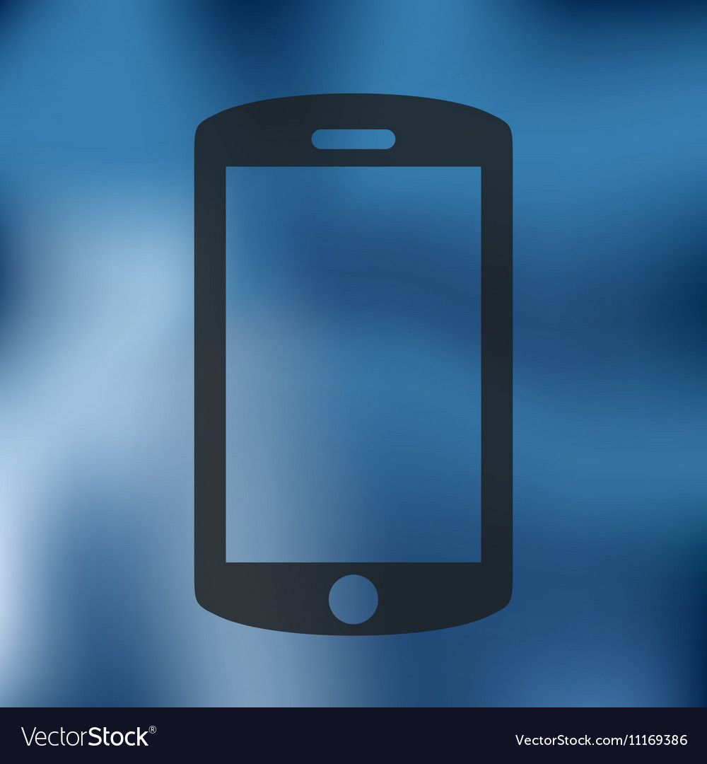 Smartphone icon on blurred background