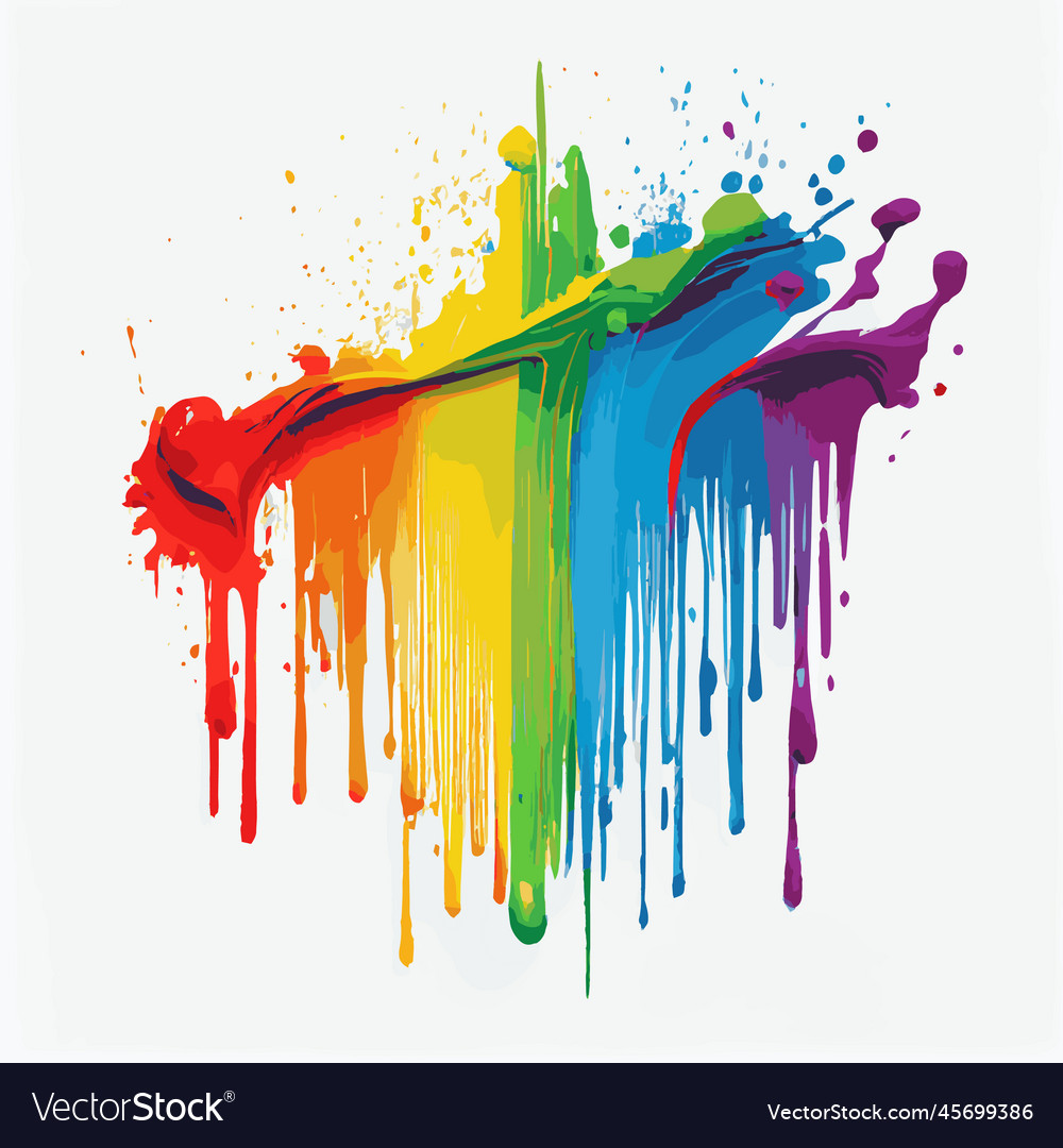 Smears stains of colored paint on a white Vector Image