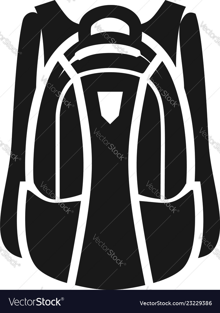 Sport backpack icon simple style Royalty Free Vector Image