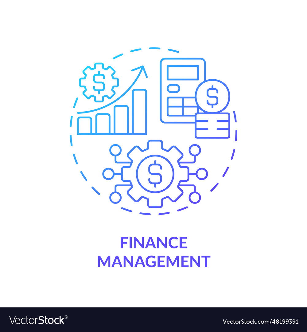 2d gradient finance management line icon concept Vector Image