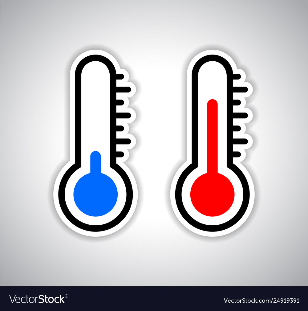 Blaue und rote Thermometer-Ikone vector image Blaue und rote Thermometer-Ikone