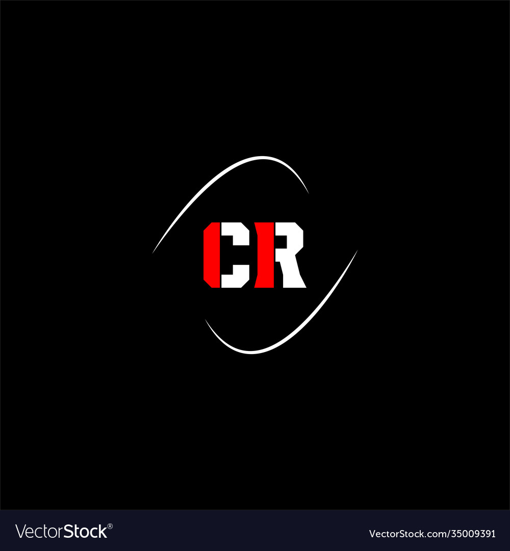 C r letter logo abstract design on black color Vector Image C r letter logo abstract design on black color