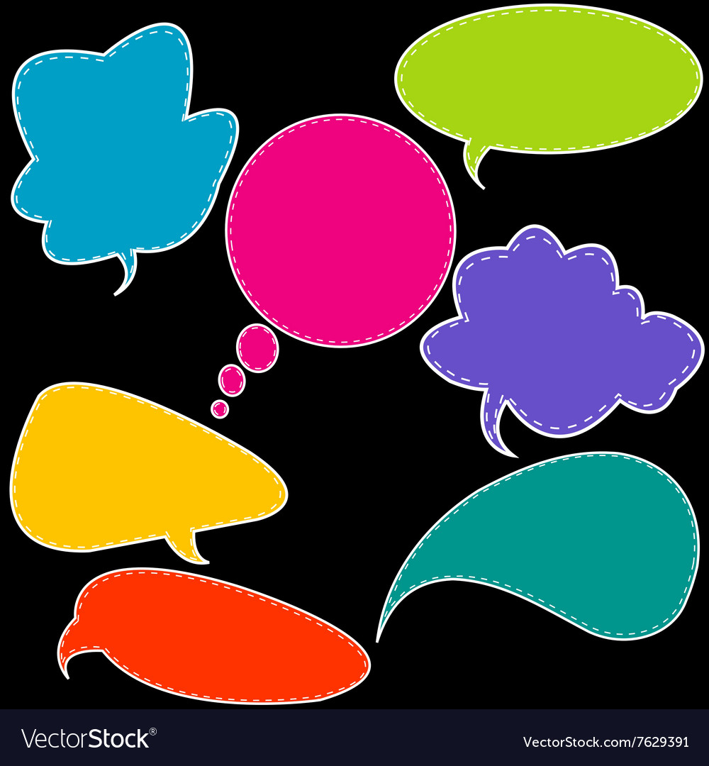 Colorful stitched speech bubbles