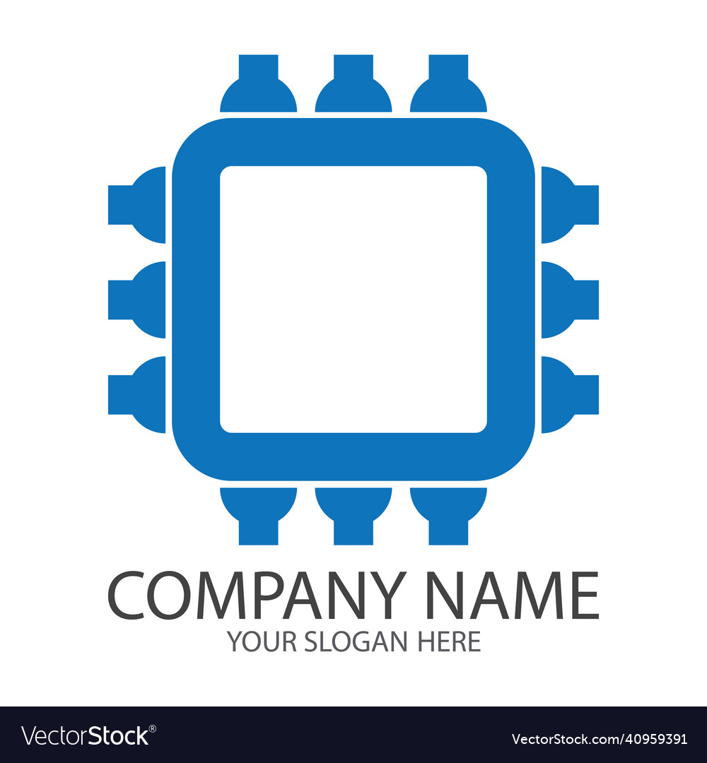 Cpu simple icon symbol template