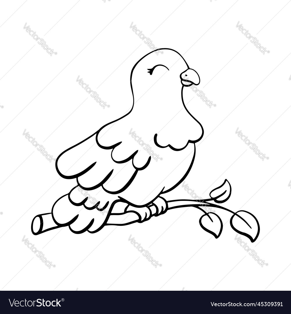 Dove is symbol peace and love coloring page