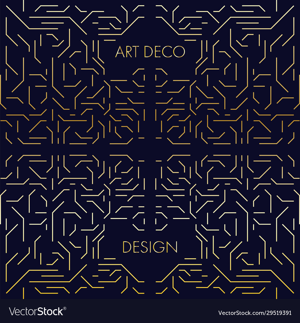 Golden Art Deco Linear Pattern