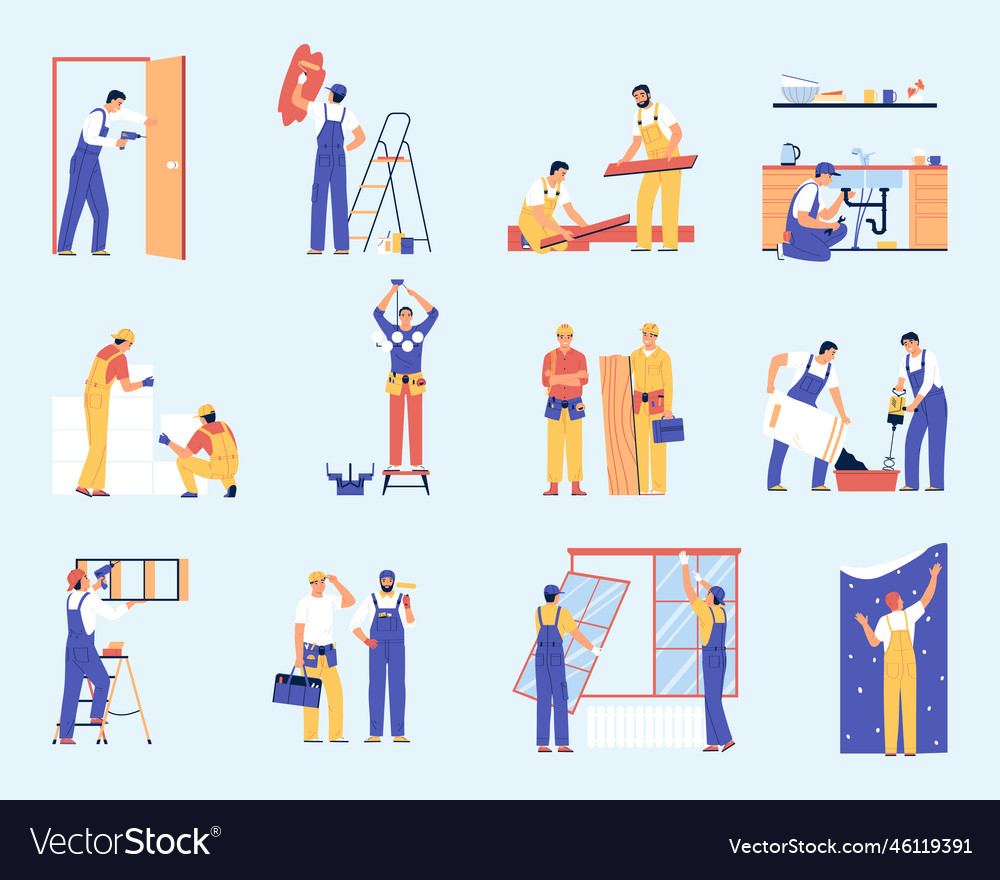 Home renovation set Royalty Free Vector Image - VectorStock