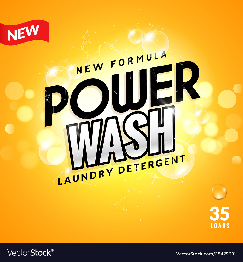 Laundry detergent background design clean power Vector Image