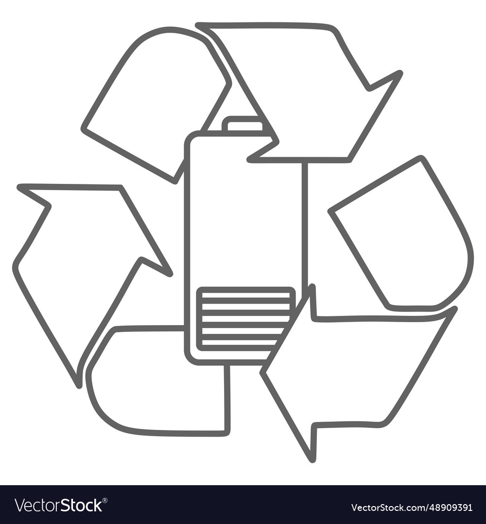 Linear battery and process of recycling logo