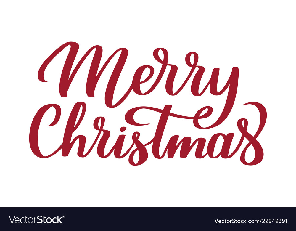 Merry christmas - hand-written text Royalty Free Vector