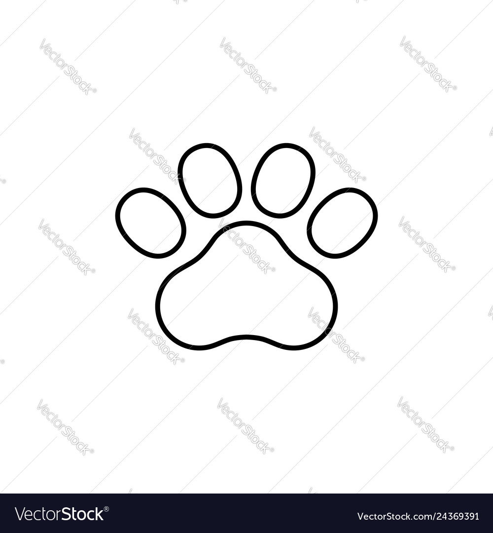 Paw print line icon vector image Paw print line icon