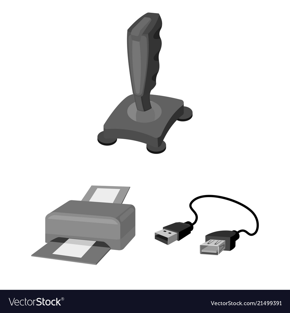 Personal computer monochrome icons in set
