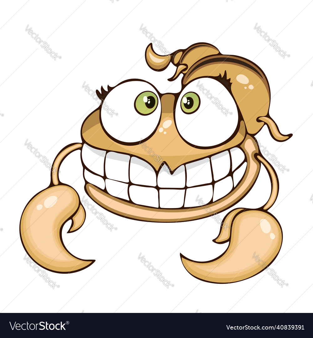 Scorpion hand drawing cartoon character Royalty Free Vector