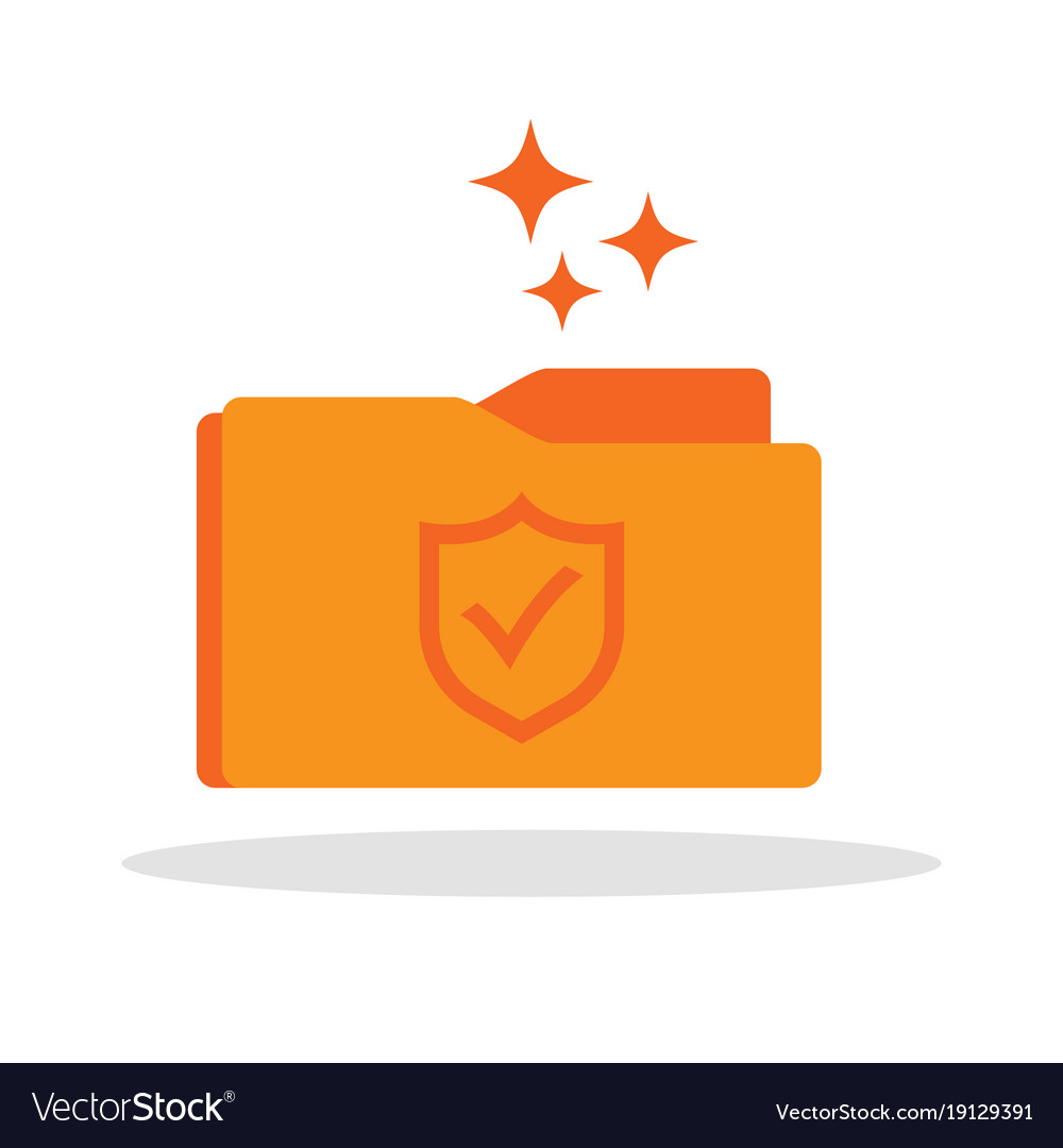Security Folder Icon with Shield