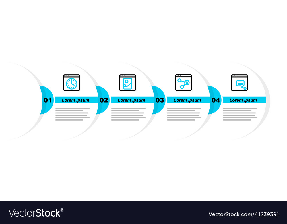 Set line new chat messages notification browser vector image Set line new chat messages notification browser