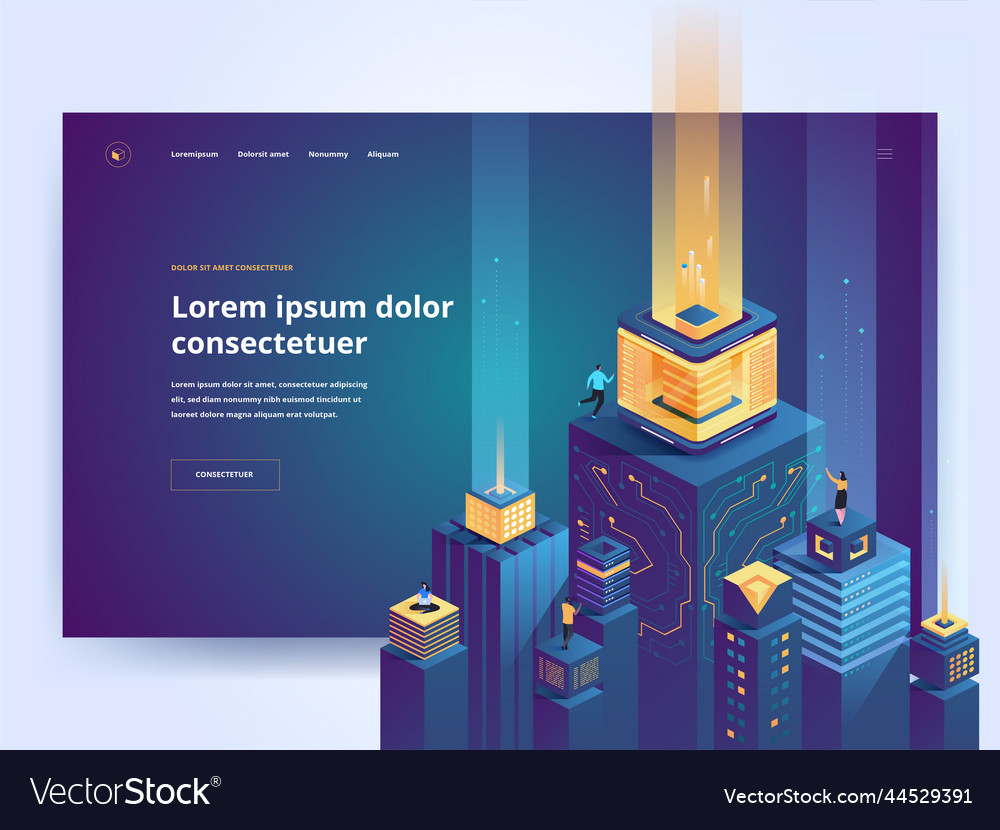 Smart architecture landing page template vector image Smart architecture landing page template