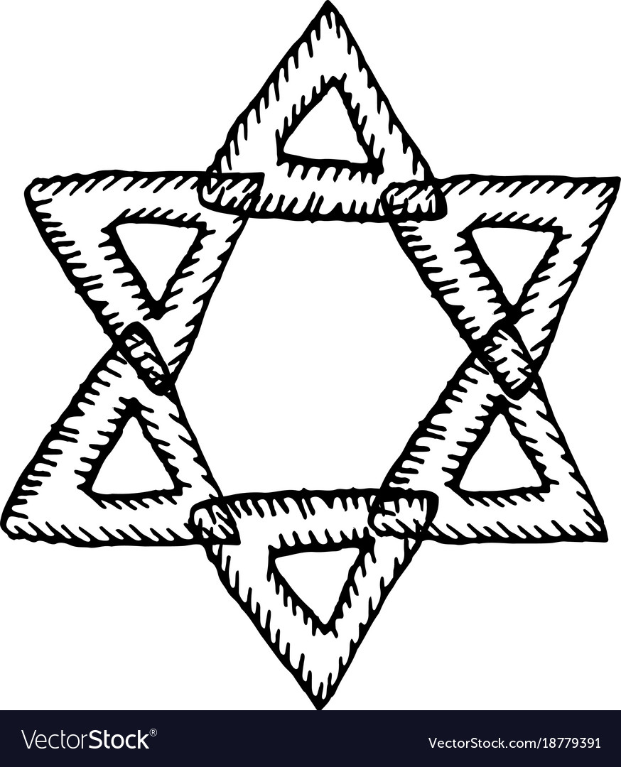 Star david jewish sign hand zeichnen doodle