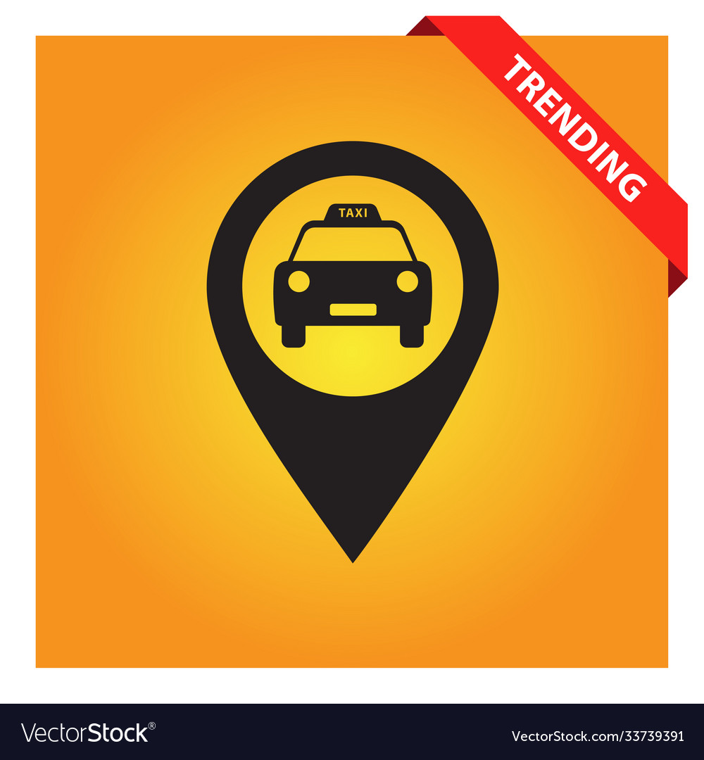 Taxi map pointer icon for web and mobile