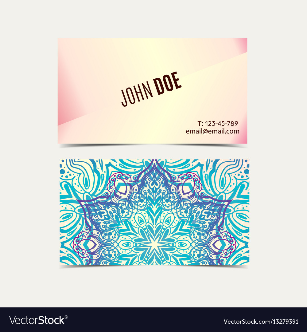 Vintage Visitenkarten floral mandala