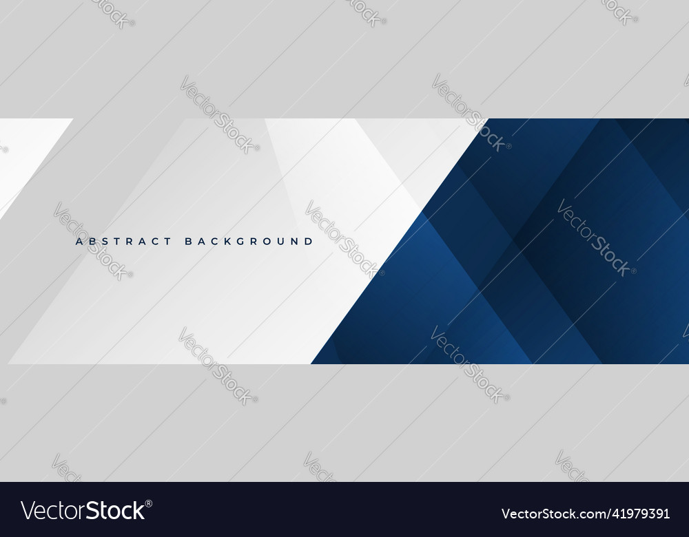 White and blue modern abstract wide banner