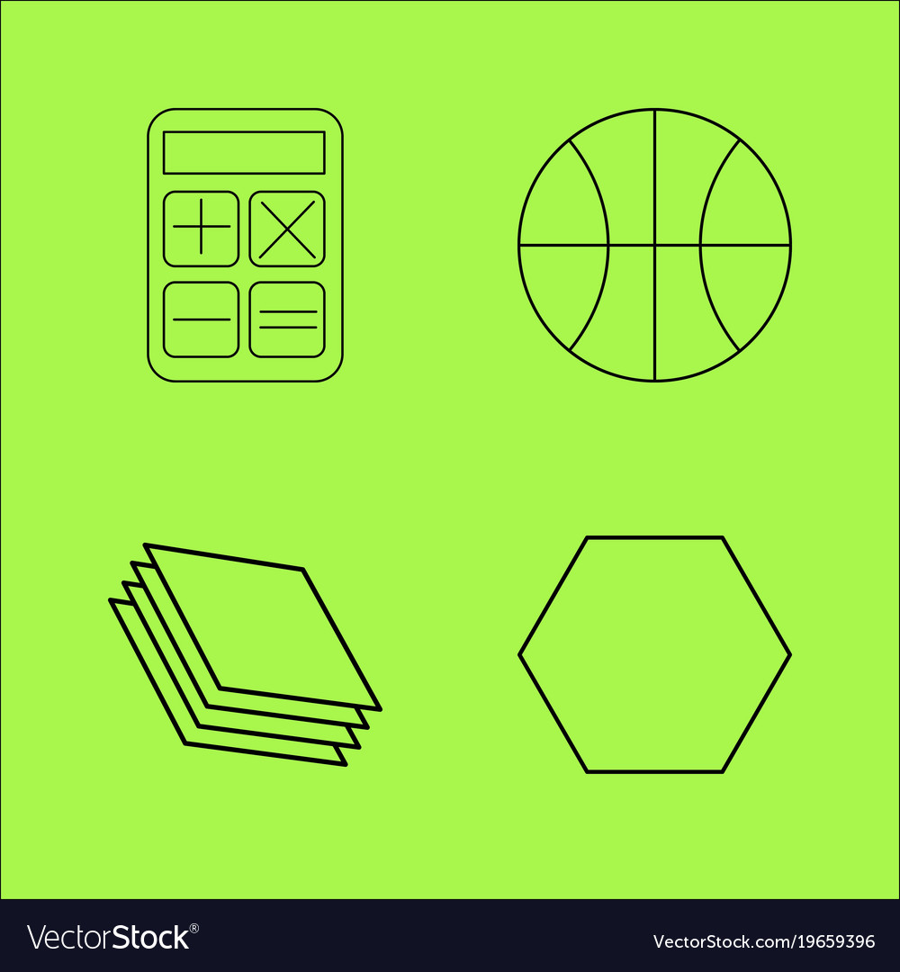 Basic content simple linear outline icon set