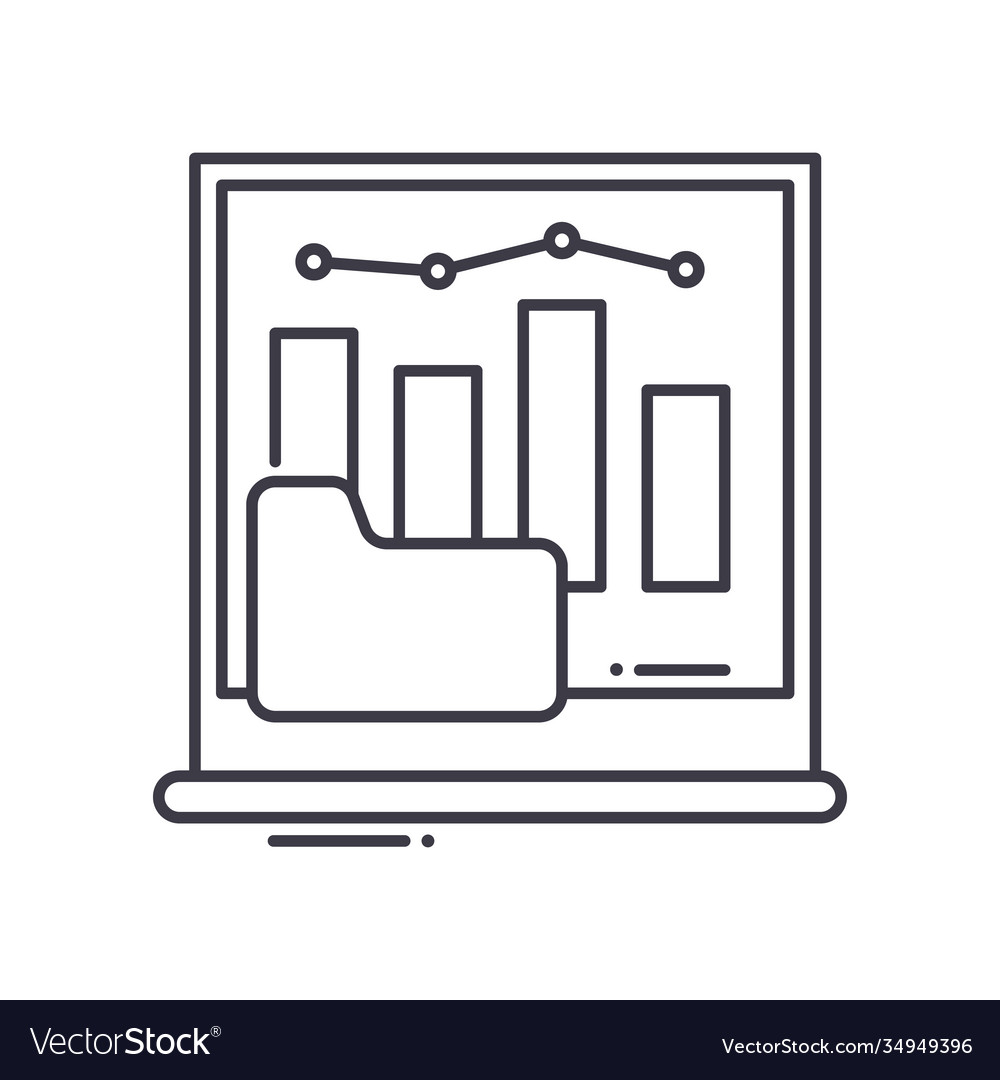 Data analytics icon linear isolated vector image Data analytics icon linear isolated