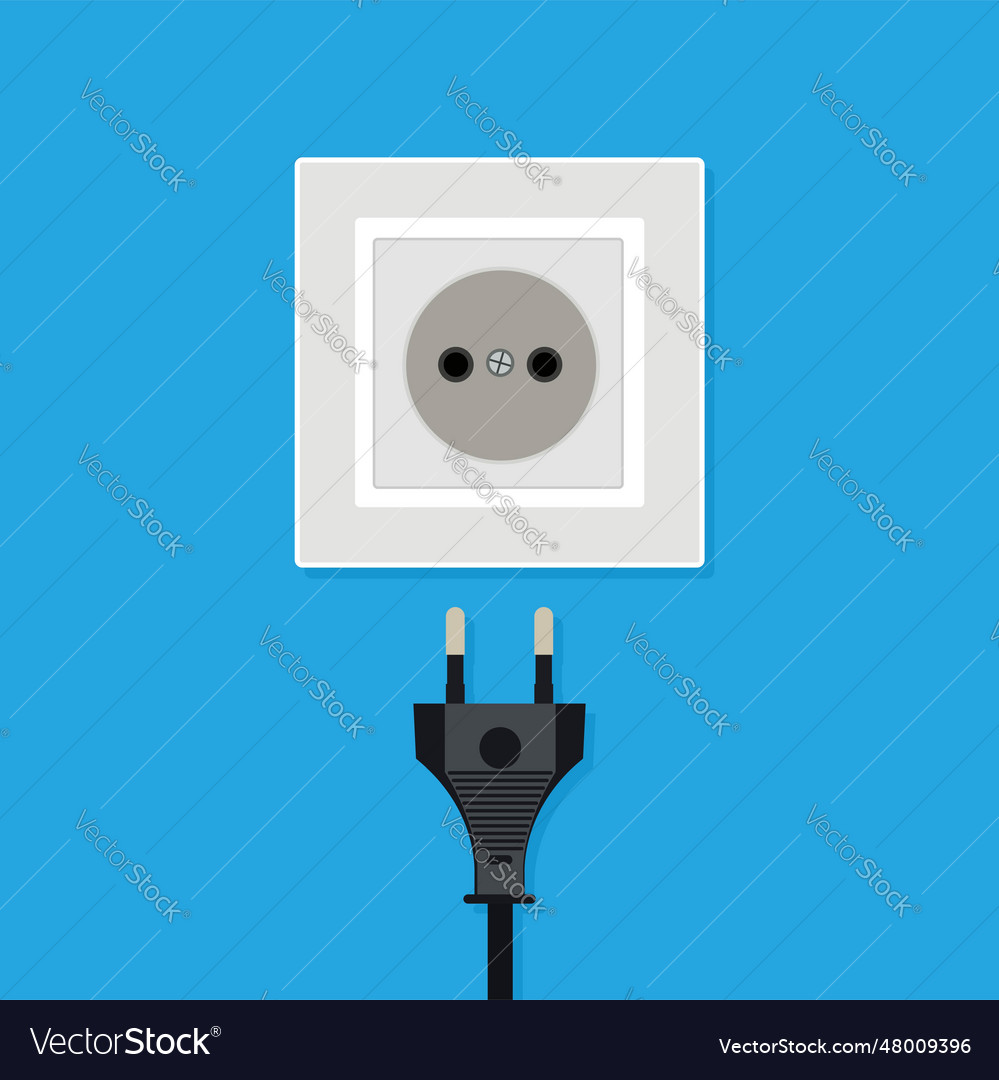 Electrical plug inserted in electric socket Vector Image