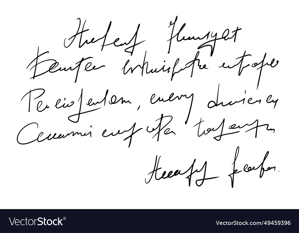 Handwritten unreadable text vector image Handwritten unreadable text