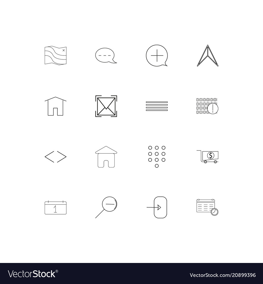 Interface linear thin icons set outlined simple