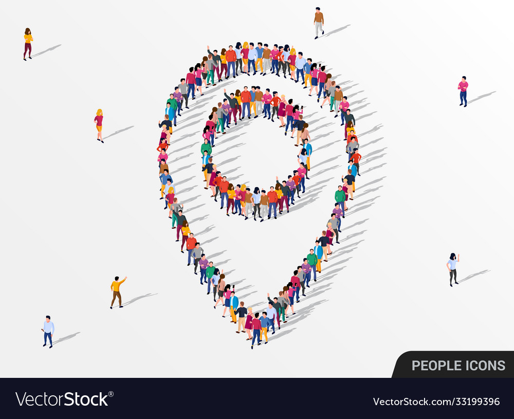 People Forming Map Pointer