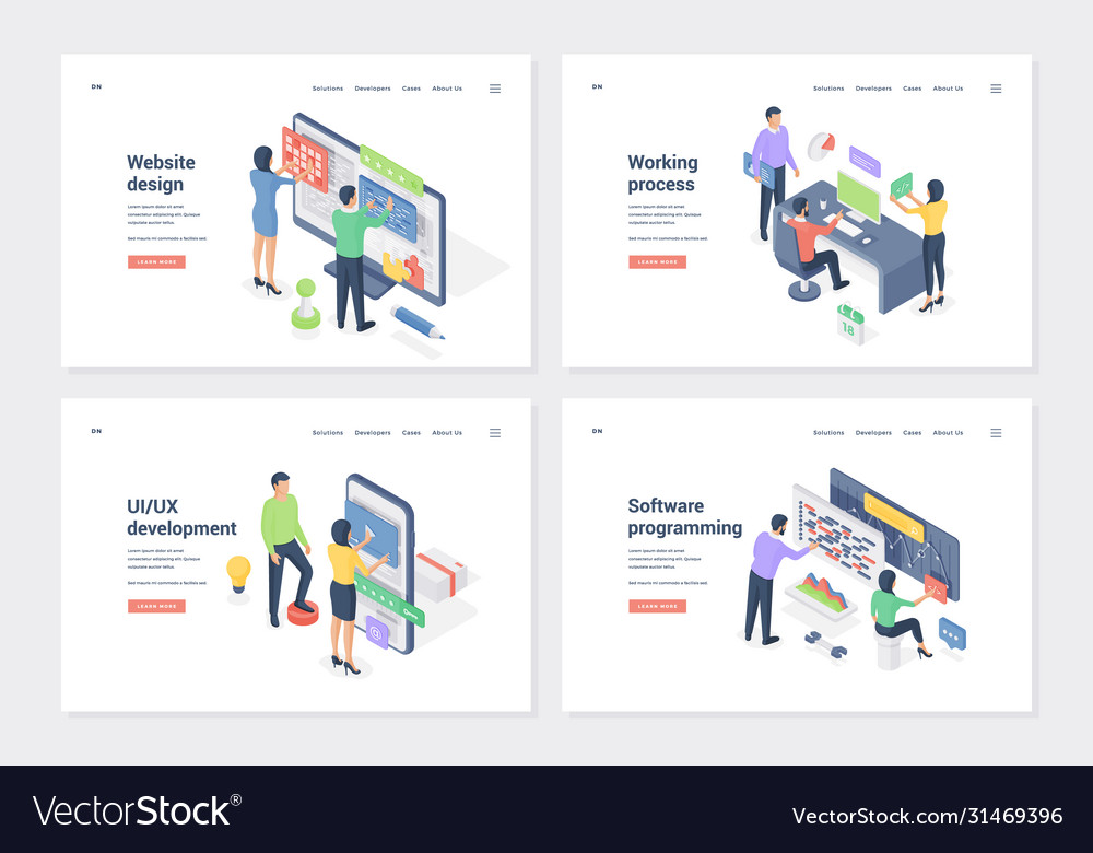 Programmerstellung ui ux development ismetric vector image Programmerstellung ui ux development ismetric