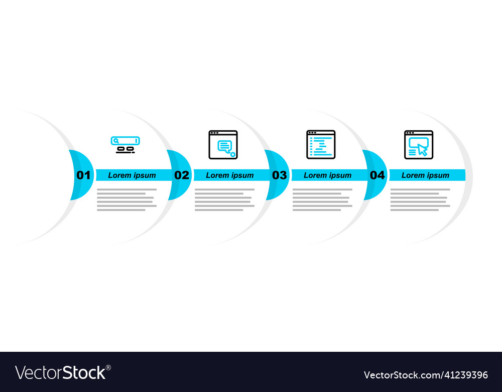 Set line ui or ux design browser window new chat vector image Set line ui or ux design browser window new chat