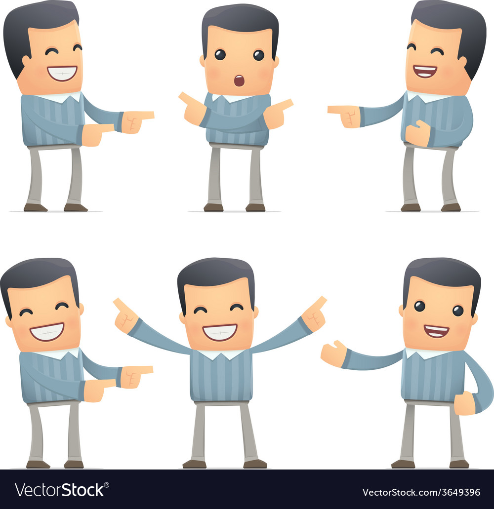 Set of customer character in different poses