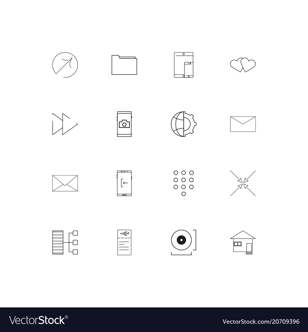 Signs and symbols simple linear icons set