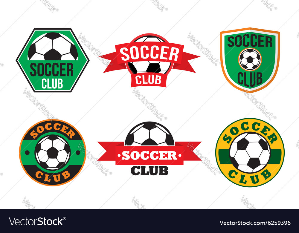 Soccer club logos set Royalty Free Vector Image