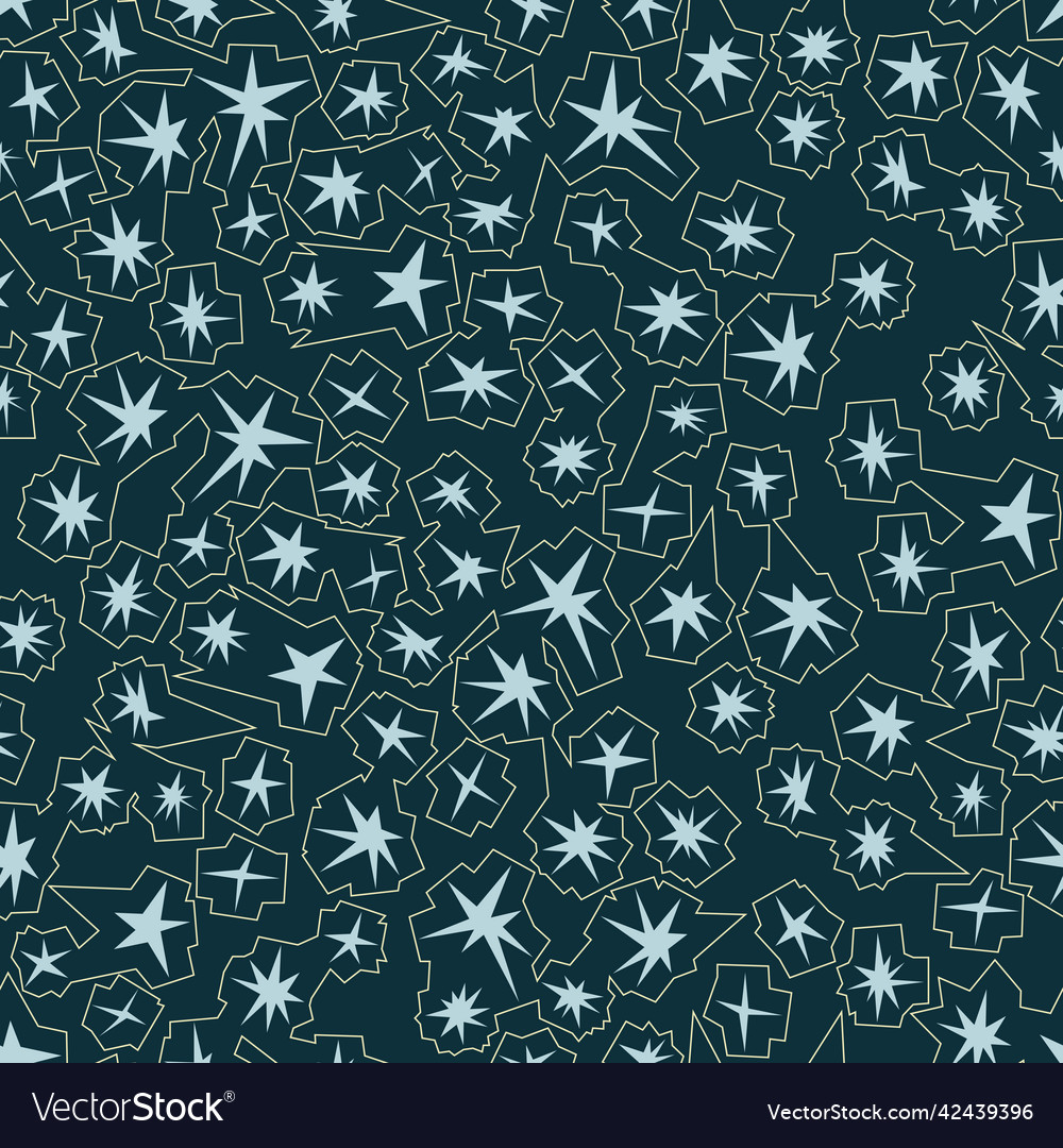 Stars in irregular polygons seamless pattern Vector Image Stars in irregular polygons seamless pattern